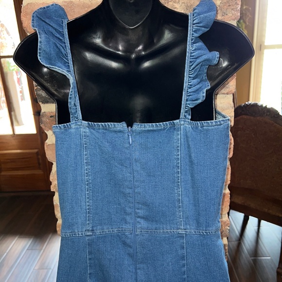 Molly green blue Jean ruffled pant suit m - Picture 5 of 10